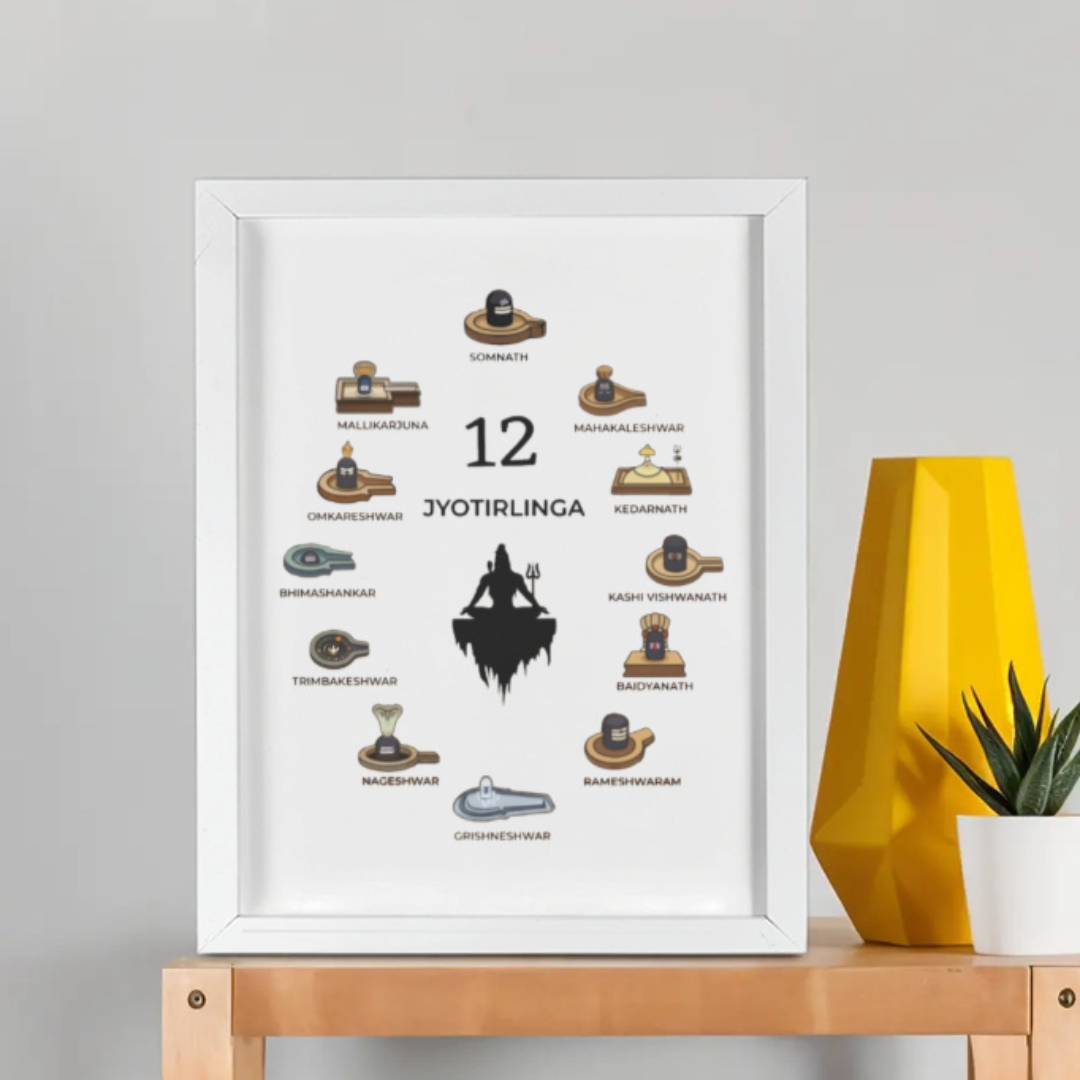 12 JYOTIRLINGA FRAMED POSTER