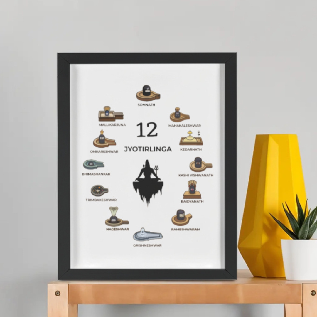 12 JYOTIRLINGA FRAMED POSTER