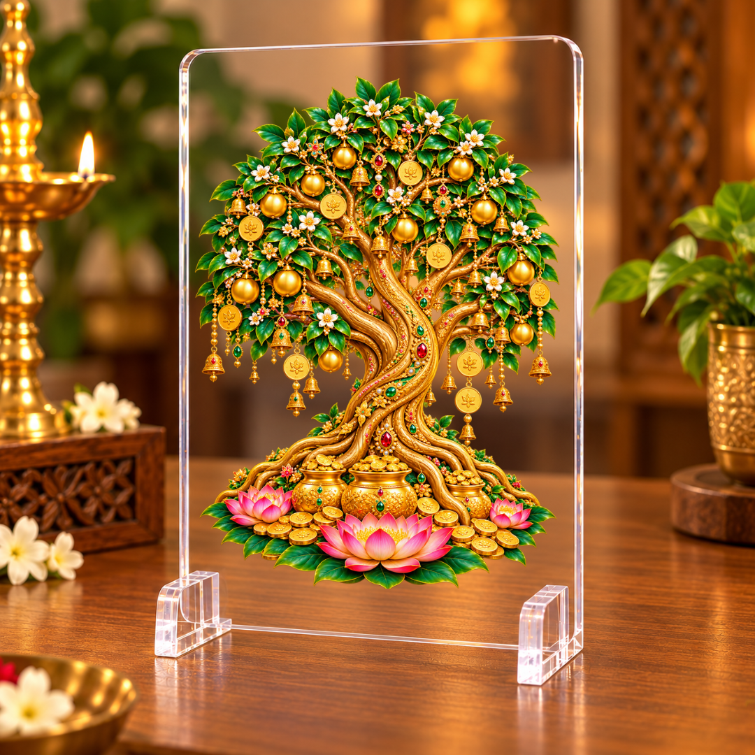 Kalpavriksha Vastu Acrylic Display Stand – Symbol of Growth, Prosperity & Abundance