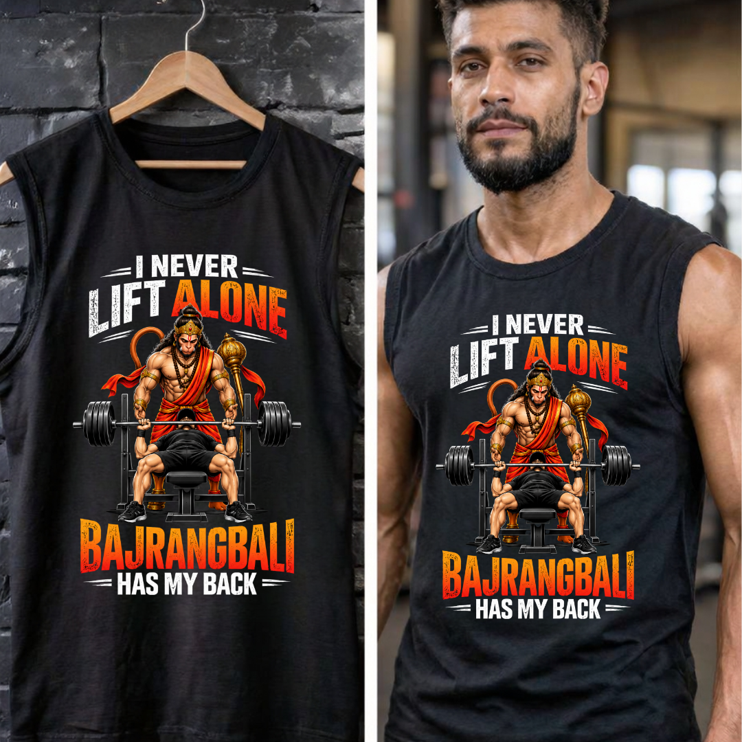 BAJRANGBALI HAS MY BACK SLEEVELESS TEE