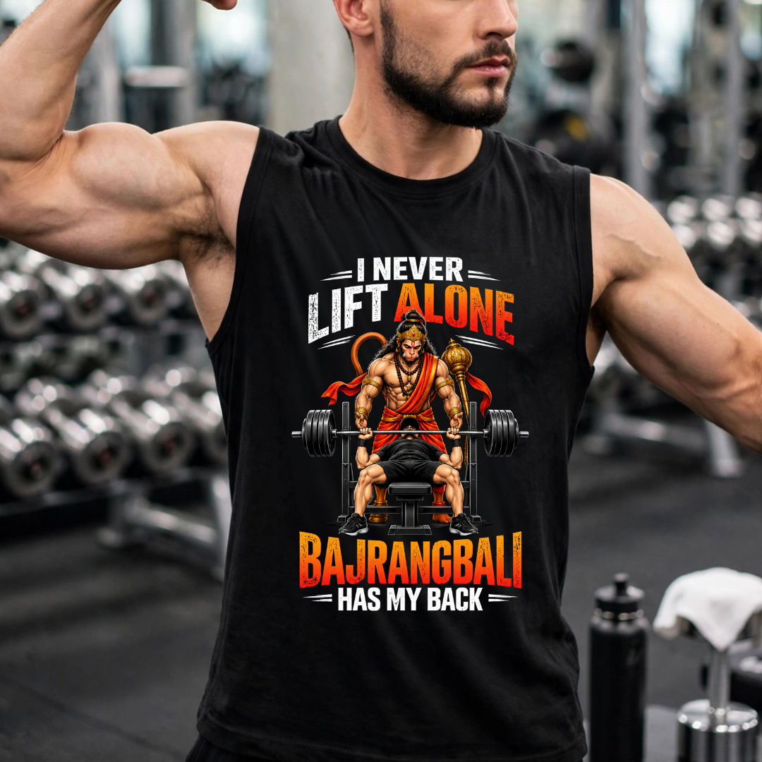 BAJRANGBALI HAS MY BACK SLEEVELESS TEE