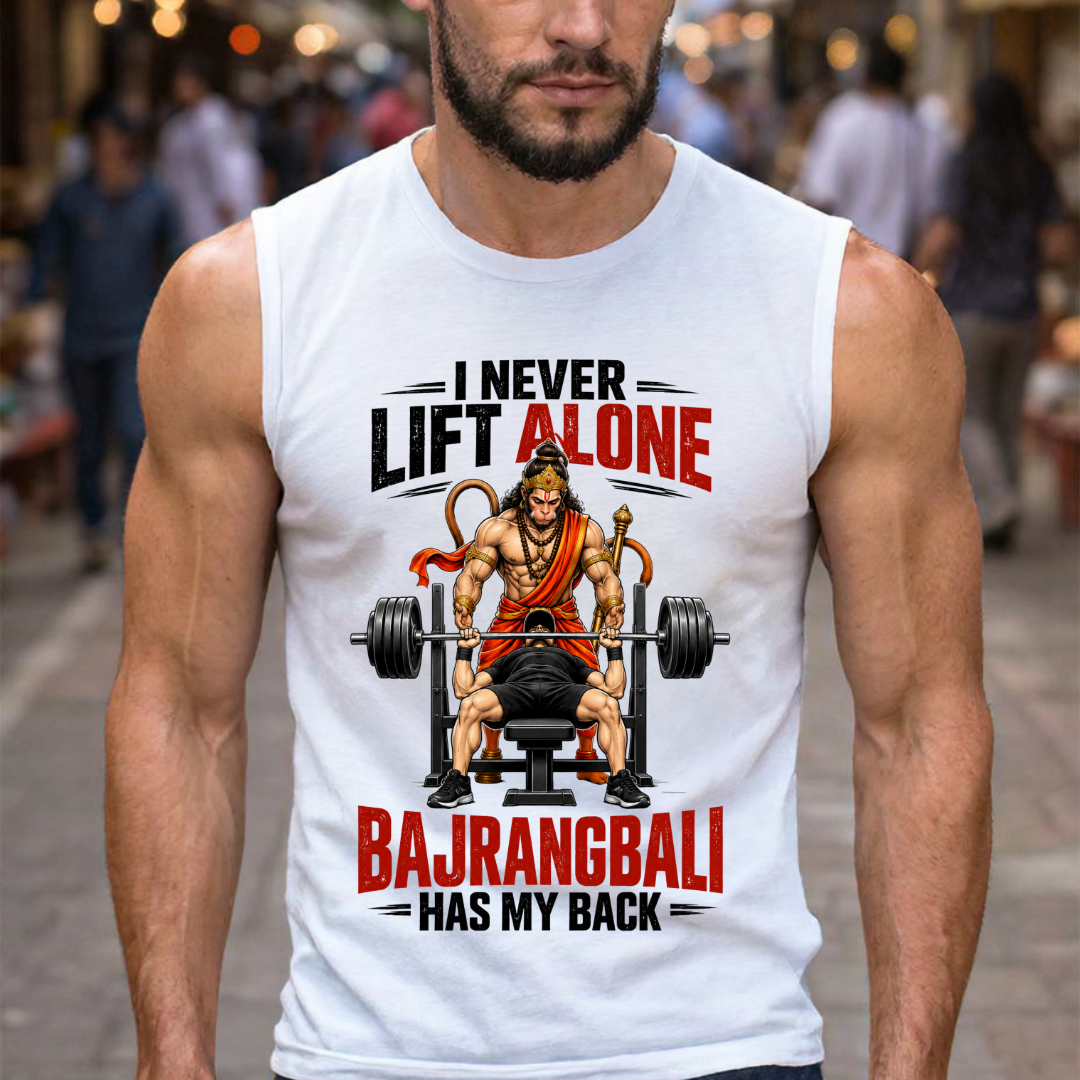 BAJRANGBALI HAS MY BACK SLEEVELESS TEE