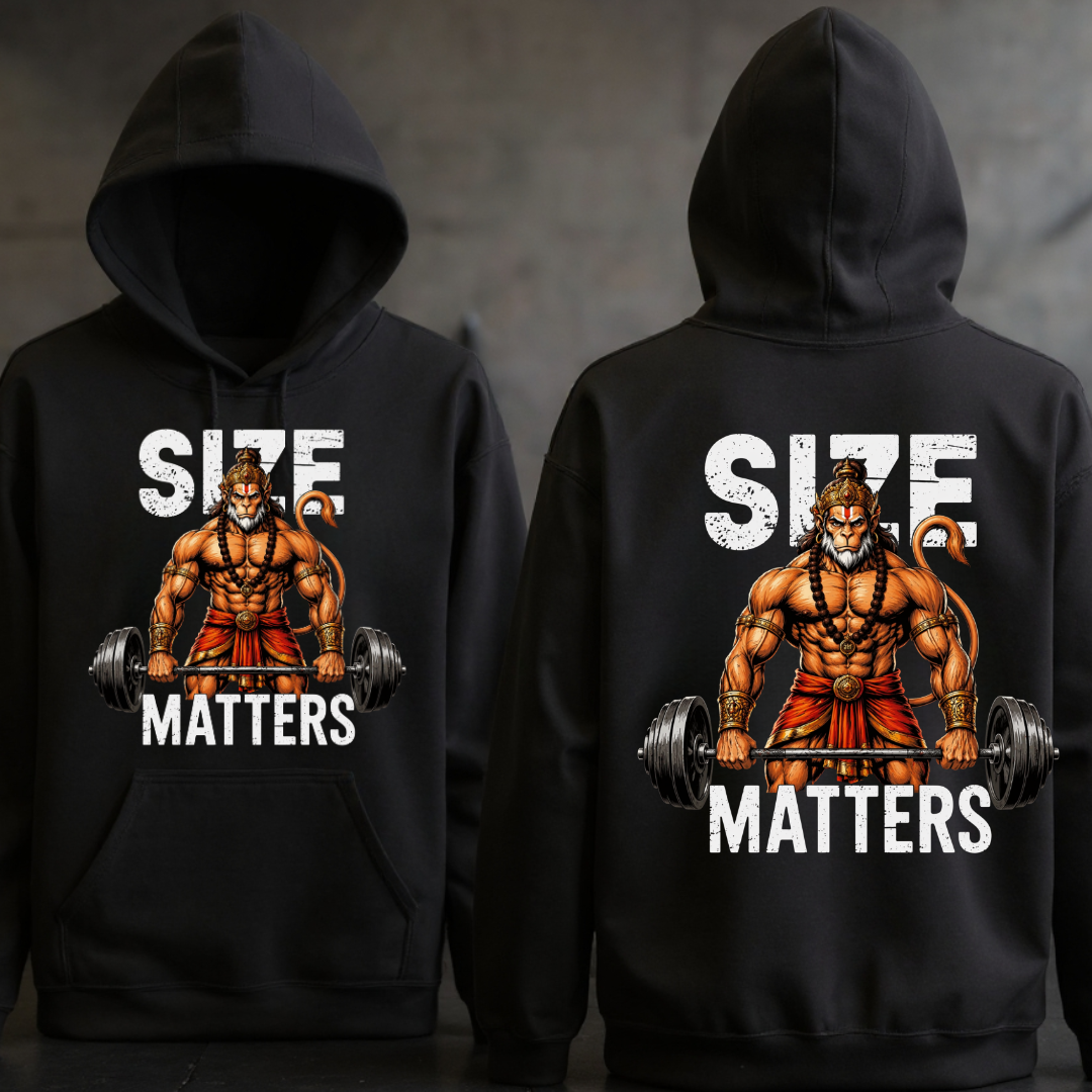 SIZE MATTERS FRONT BACK PRINT HOODIE