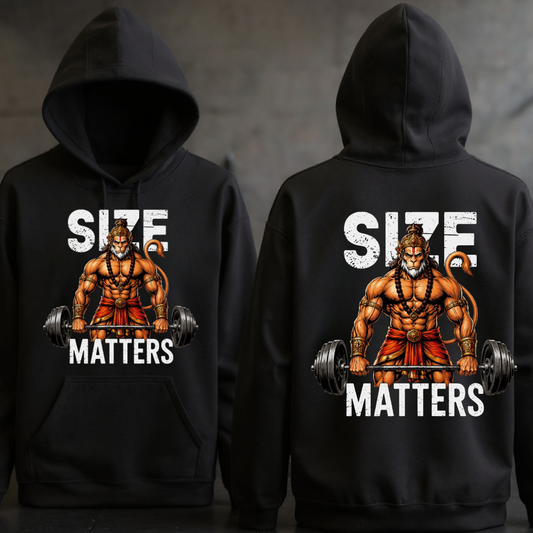 SIZE MATTERS FRONT BACK PRINT HOODIE