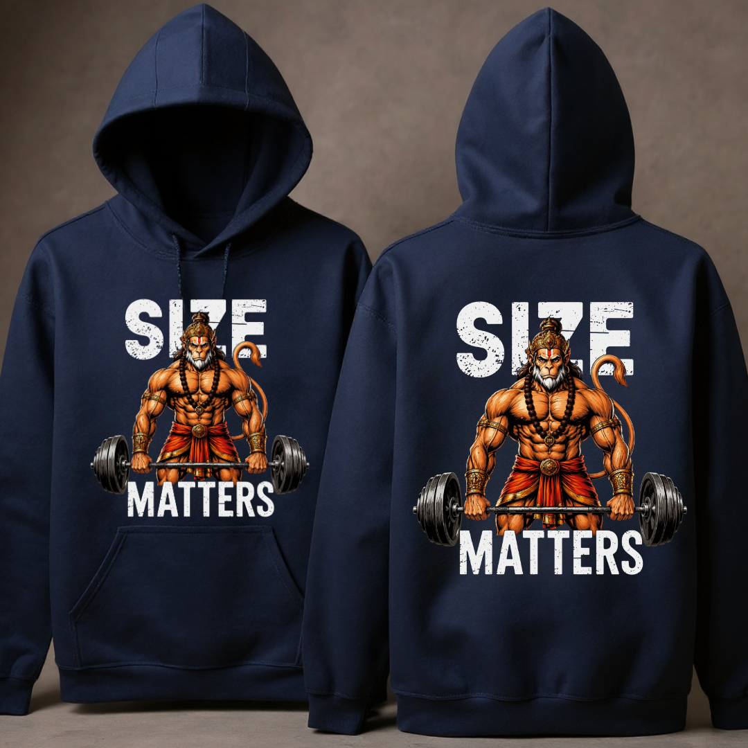 SIZE MATTERS FRONT BACK PRINT HOODIE